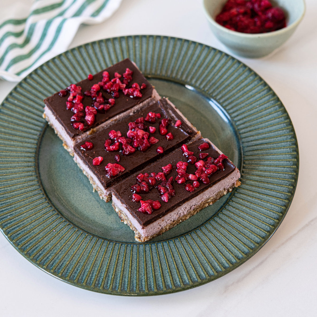 Chocolate Raspberry Raw Slice